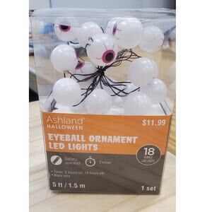 Ashland Halloween Eyeballs Ornament LED Lights (12ct), **NEW IN BOX**
